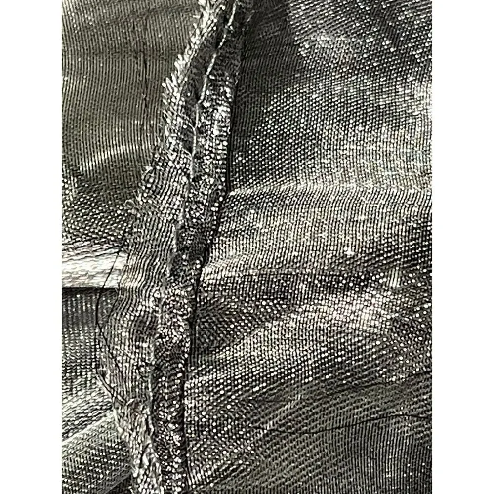 Metallic Silver Floral Button Frock Scarf Wrap 70